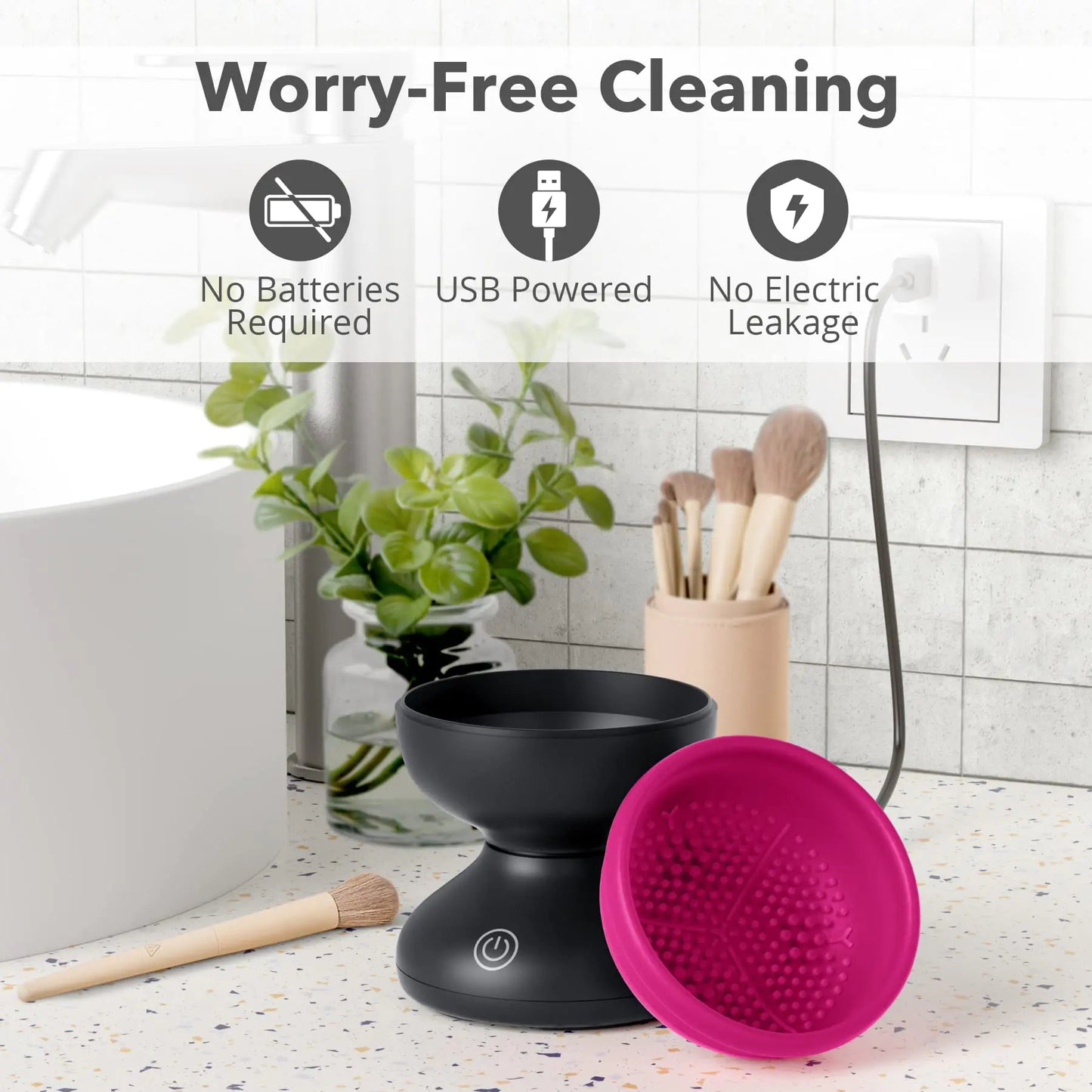 Electric Rotating Makeup Brush Cleaner