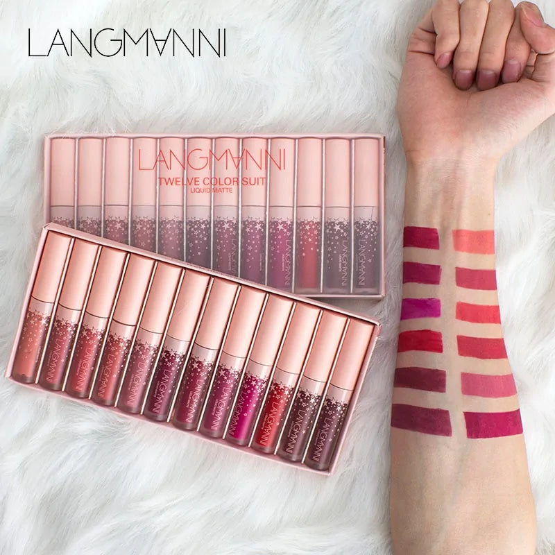 12 Piece Matte Velvet Lipstick Set