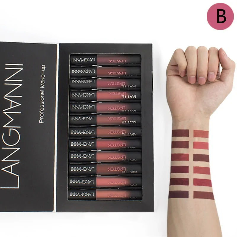 12 Piece Matte Velvet Lipstick Set