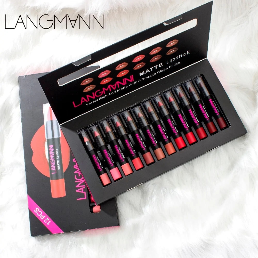 12 Piece Matte Velvet Lipstick Set