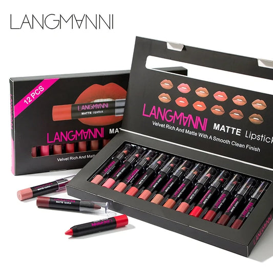 12 Piece Matte Velvet Lipstick Set